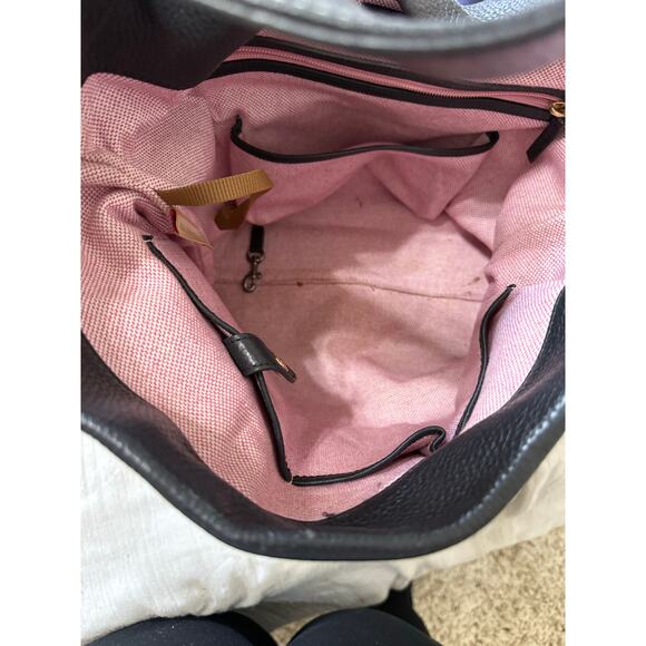 Dooney & Bourke Black Pebble‎ Leather Shoulder Bag with Gold Hardware & Dust Bag - Picture 6 of 8